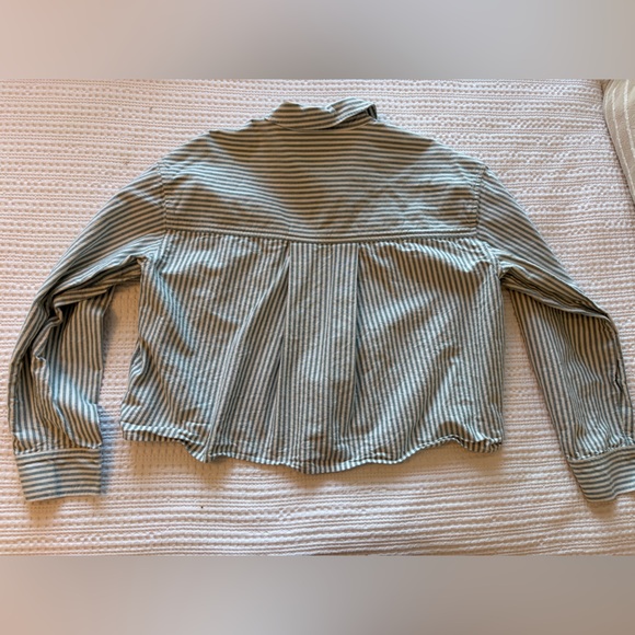 Madewell Green and White Cropped Button Down - Picture 5 of 5